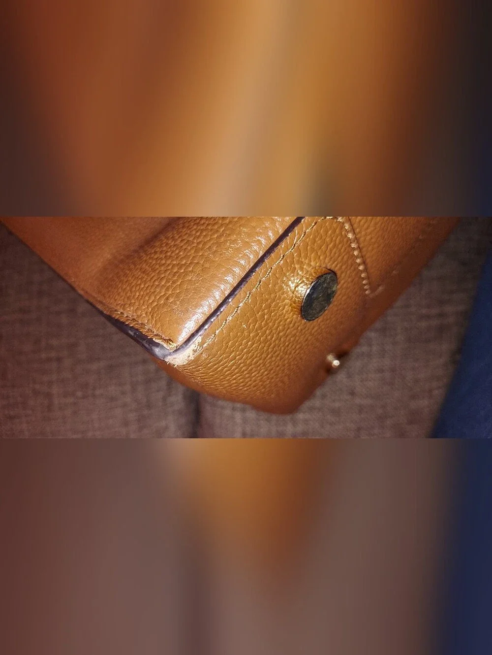 Michael Kors Tan Pebbled Leather Satchel with Crossbody Strap